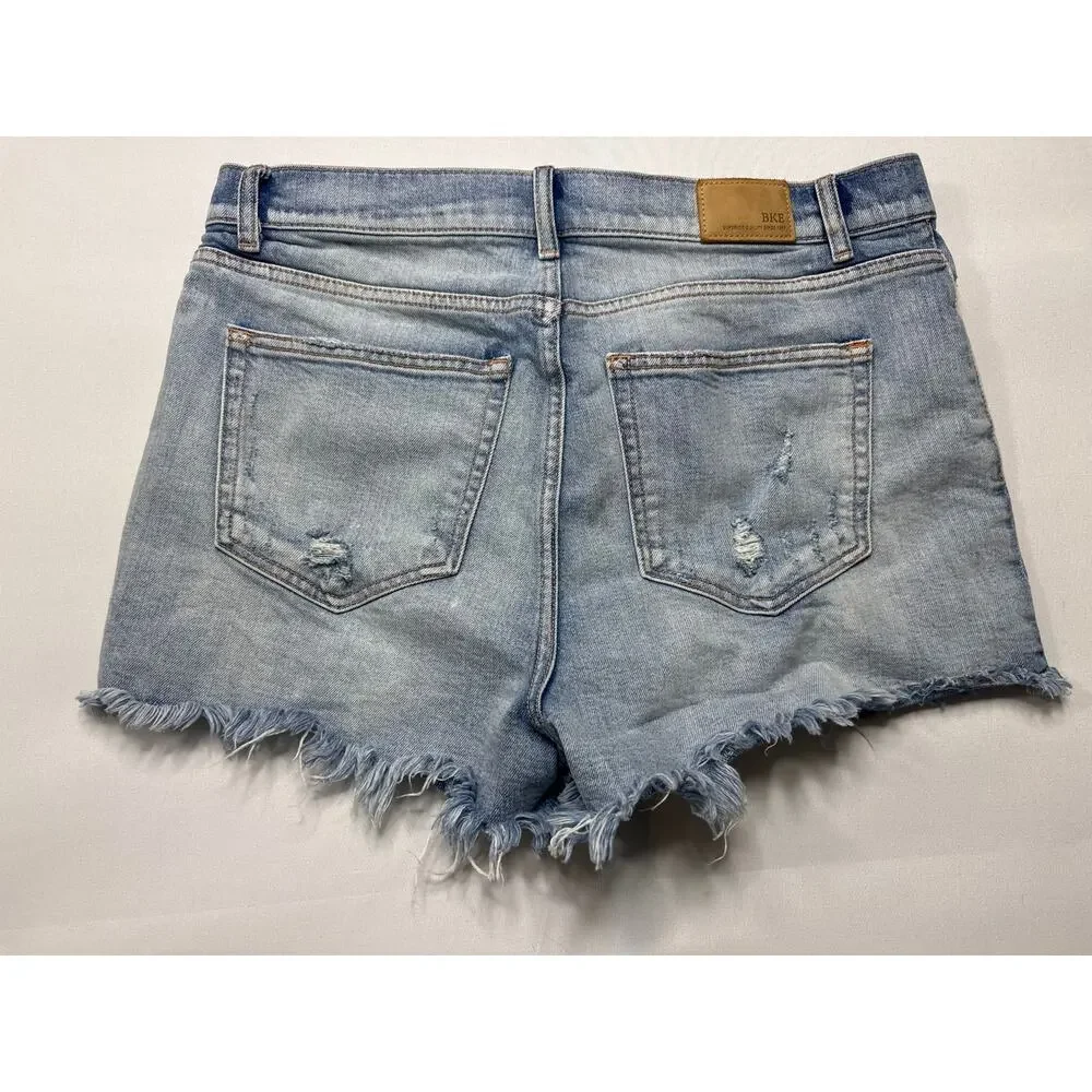 BKE Denim Buckle Women's Billie Cut Off Blue Denim Shorts - Size 30 (31x2) - Picture 3 of 7